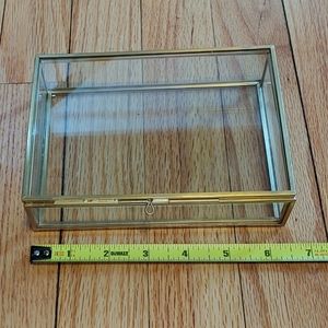 Brass bound glass shadow box